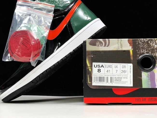 Cheap TBkick Black Retro Orange-Fir Team Jordan High 1 OG AV3905-038 x SoleFly Air 0627